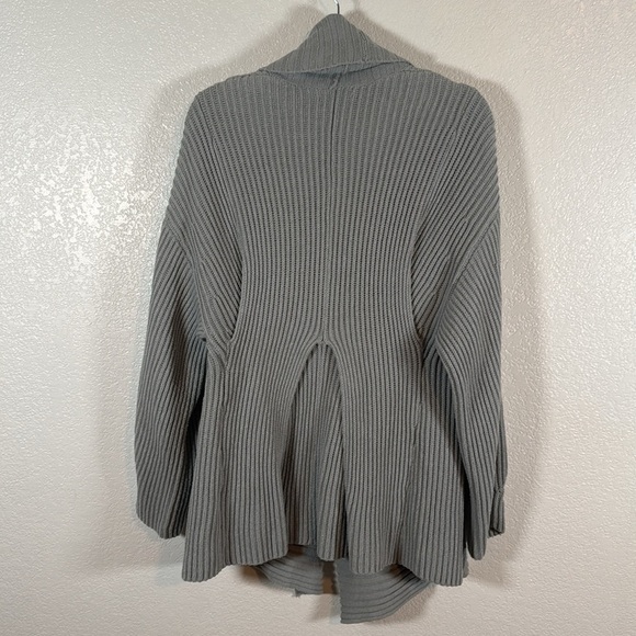 Trouvé Light Blue Mixed Rib Knit Overlap Long Line Cardigan Size Small - Picture 5 of 7